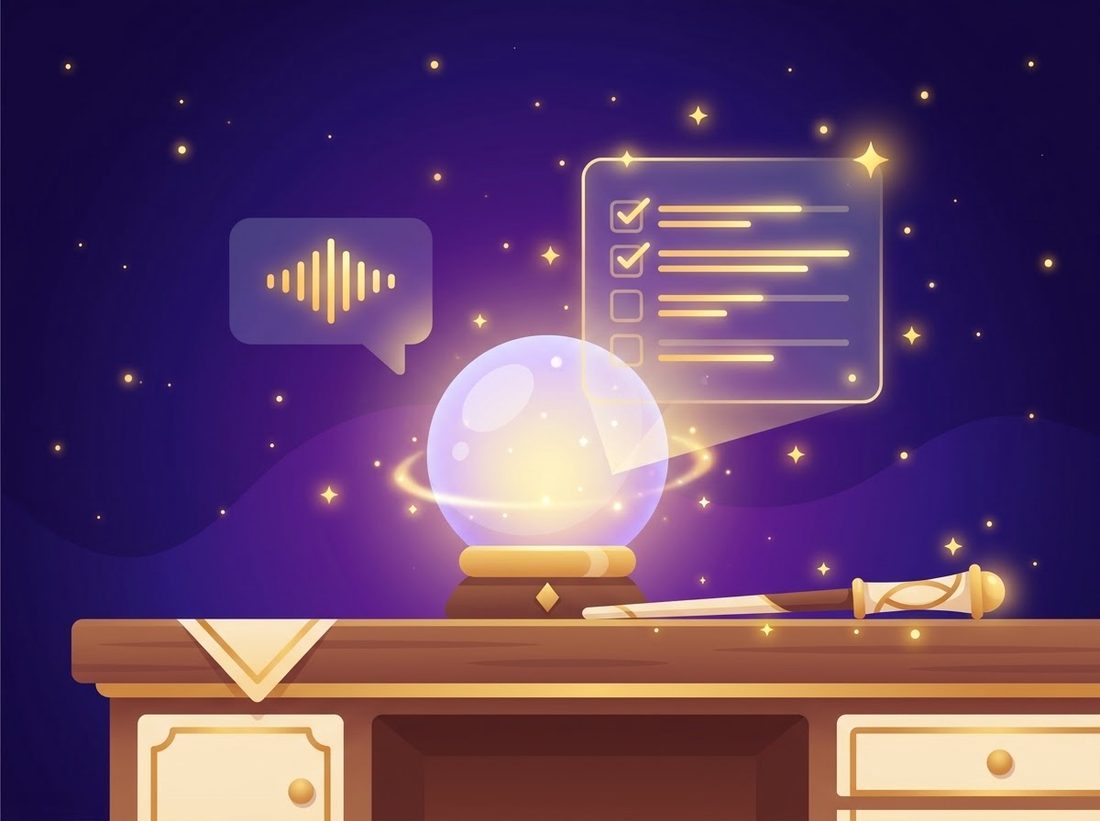 A crystal ball filling in a glowing form